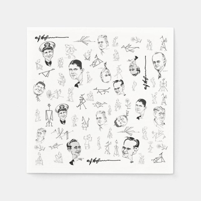 Papierserviette mit Art Hofmann Grafik (Vorderseite)