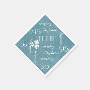 Papierservietten, 95. Geburtstags-Party, blaues Serviette