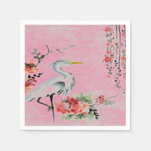 Papierservietten Asiatische Krane Blume rosa