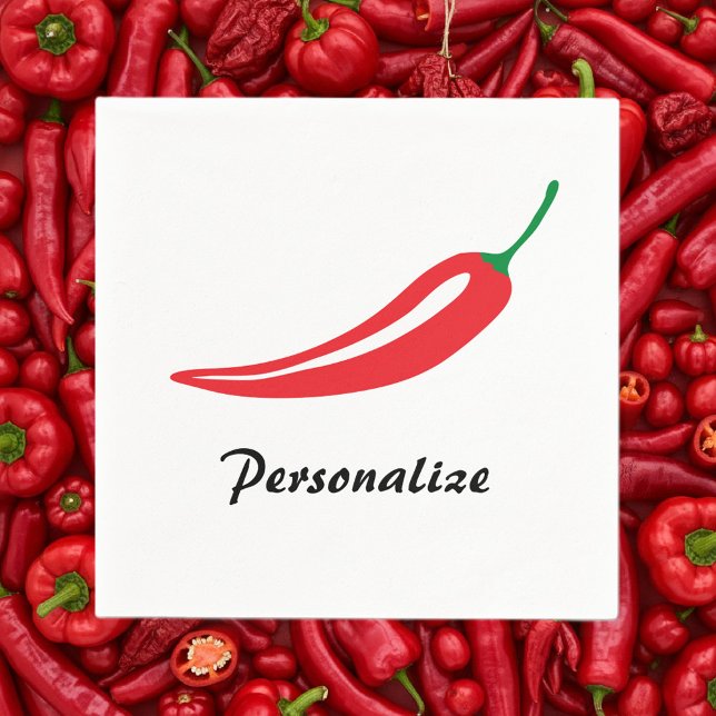 Papierservietten aus personalisiertem rotem Chili (red chili pepper nakpins)