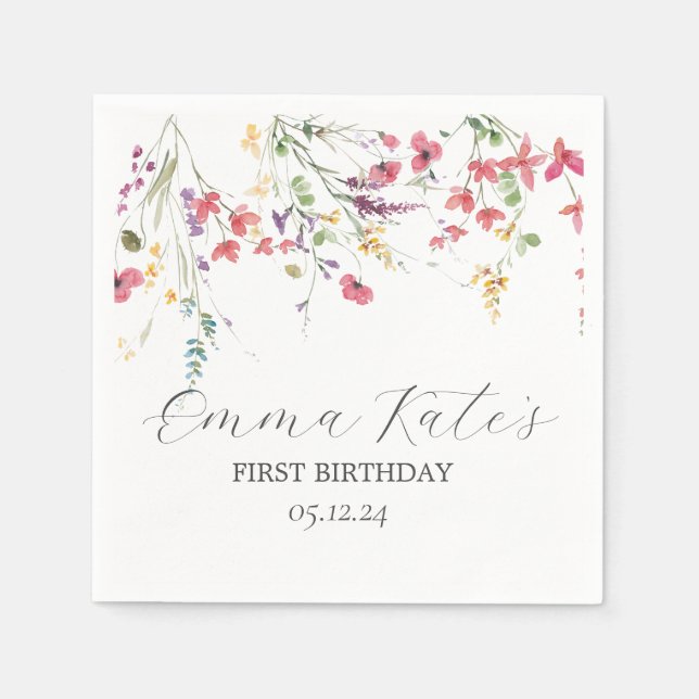 Papierservietten aus Wildblume, moderne Servietten (Vorderseite)