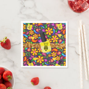 Papierservietten, Blumen-Hummel Serviette