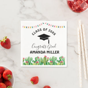 Papierservietten der Cactus fiesta Graduation Part