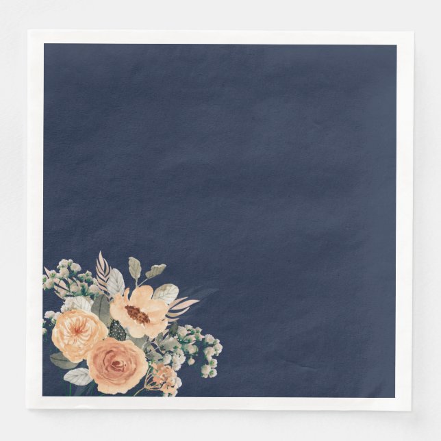 Papierservietten, elegant, blumenblau serviette (Vorderseite)