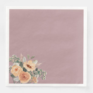 Papierservietten, elegantes Blumenrosa Serviette