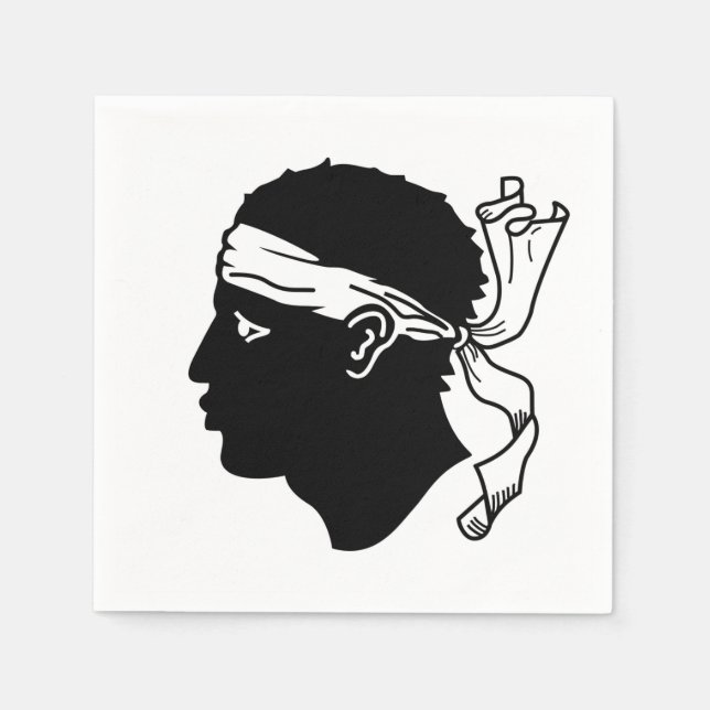 Papierservietten mit der Flagge Korsikas (Vorderseite)