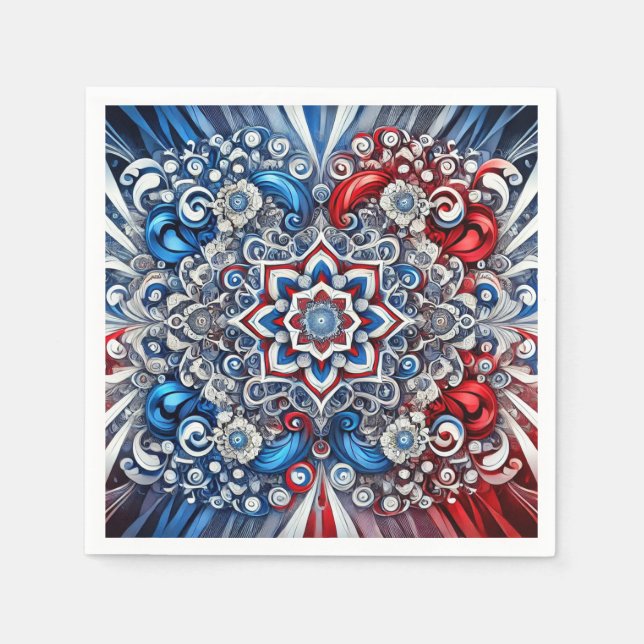 Papierservietten mit französischem Farbdesign (Vorderseite)