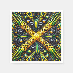 Papierservietten mit jamaikanischem Farbdesign