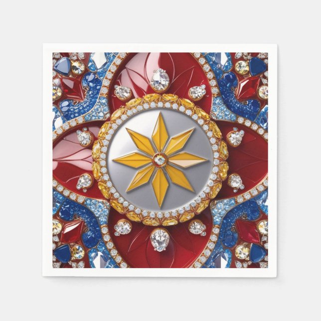 Papierservietten mit kolumbianischer Farbgestaltun (Vorderseite)