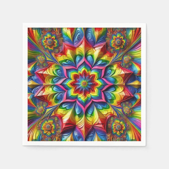 Papierservietten mit LGBTQ-Farbdesign (Vorderseite)