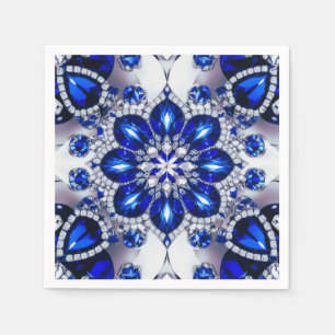 Papierservietten mit weißem Bule-Design