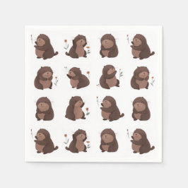 Papierservietten "Otto der braune Maulwurf"