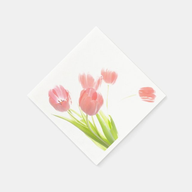 Papierservietten Retro-Pink-Tulpe-Blume (Ecke)