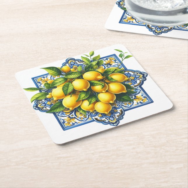 Papierservietten-Set-Limonen Rechteckiger Pappuntersetzer (angewinkelt)