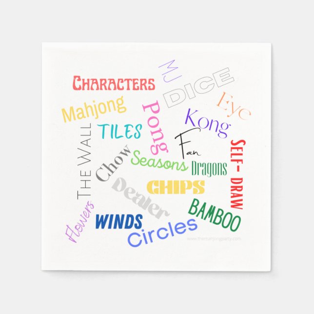 Papierservietten zum Thema Mahjong (Vorderseite)