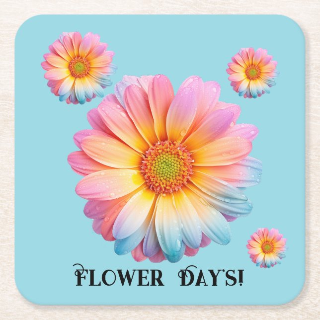 Papiersets (Flower Day's)  Rechteckiger Pappuntersetzer (Vorderseite)