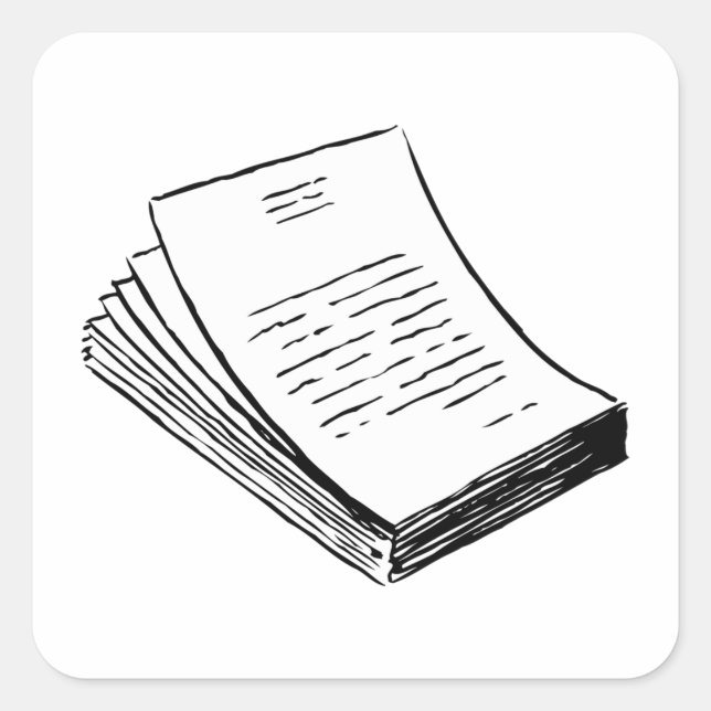 Papierstapel Quadratischer Aufkleber (Vorderseite)