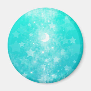 Papiersterne und Mond-Fantasie-Himmels-Kunst Magnet