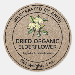 Papierstil der roten Elderflower Runder Aufkleber