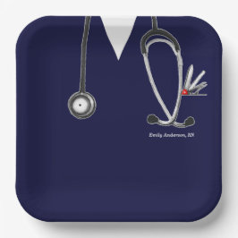 Papiertafel für den Abschluss von Krankenschwester Pappteller