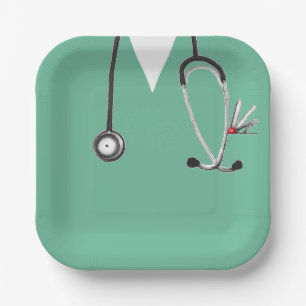 Papiertafel für den Abschluss von Krankenschwester Pappteller