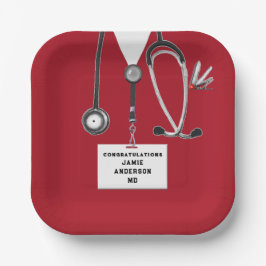 Papiertafel für den medizinischen Abschluss Pappteller