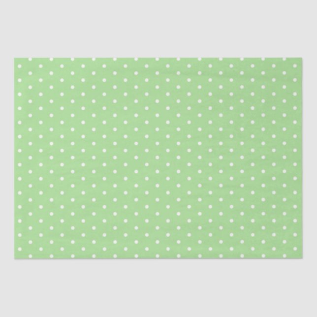 Papiertafel/grüne Polka-Punkte Seidenpapier (Vorderseite)