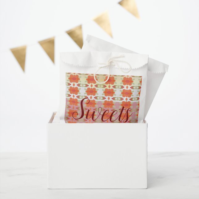 Papiertasche aus orangefarbenem und tiefrotem Flor Geschenktütchen (Party)