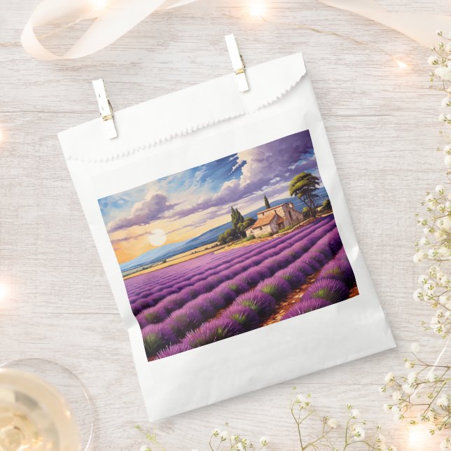 Papiertasche mit Charme Lavendel Provence Frankrei Geschenktütchen (Ausgeschnitten)