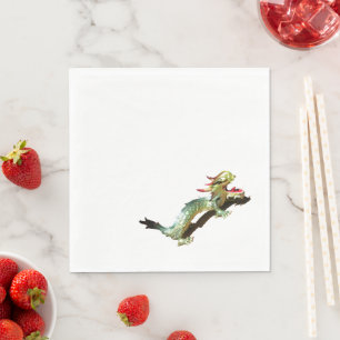 Papiertaschentuch - Drache mit Schatten Serviette