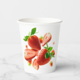 Papiertasse mit Erdbeeren Pappbecher