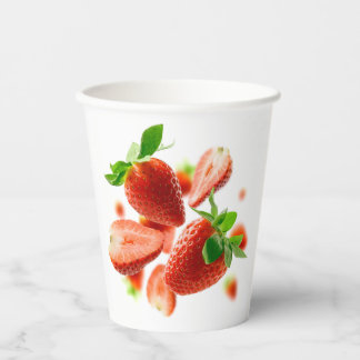 Papiertasse mit Erdbeeren Pappbecher