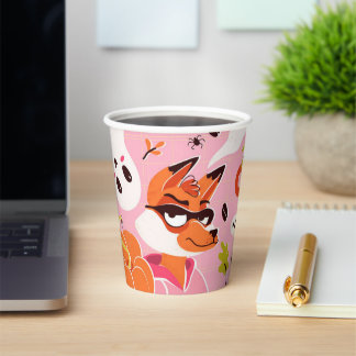 Papiertasse mit Fuchs zu Halloween Pappbecher