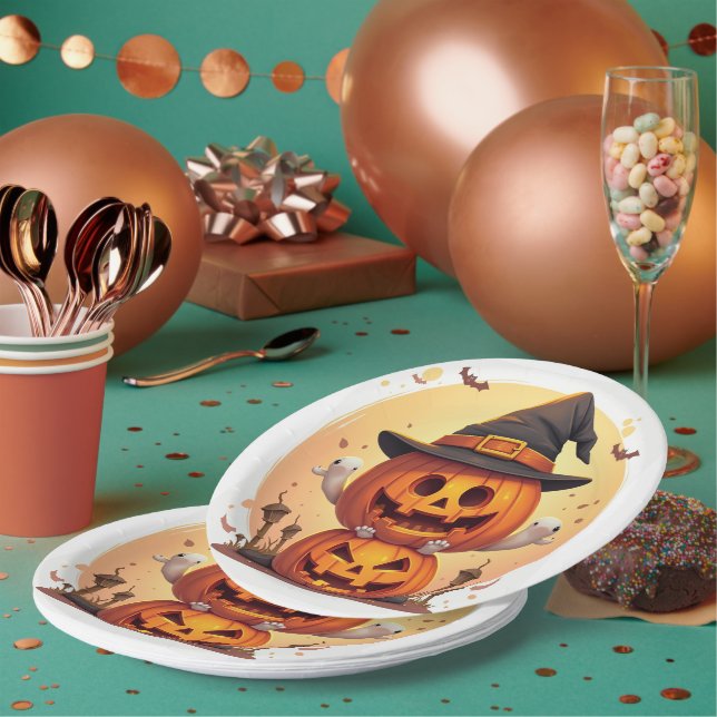Papierteller für Halloween (Multi)