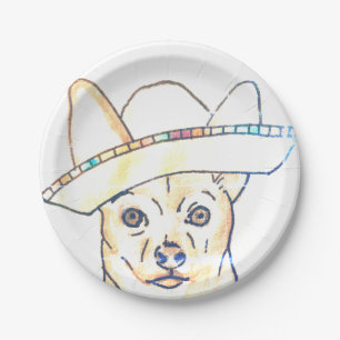 PapierTeller weißer Chihuahua Themed Cinco Des
