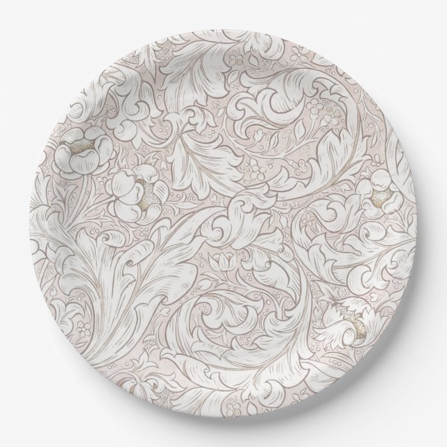 PAPIERTELLER : WILLIAM MORRIS : BLUMENMUSTER (Vorderseite)