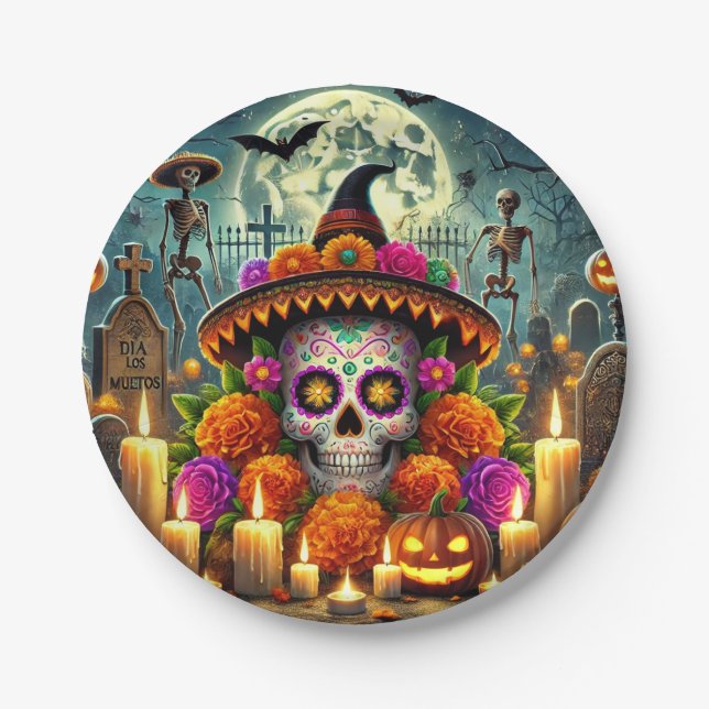 Papierteller zu Halloween (Vorderseite)