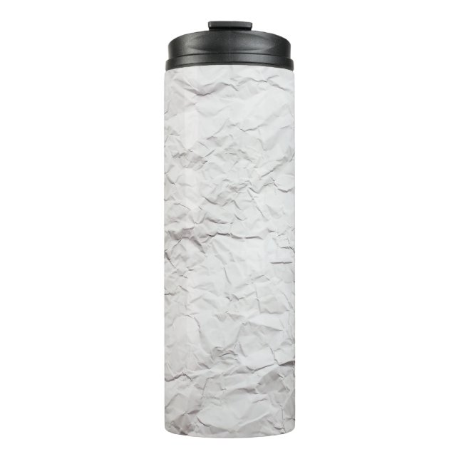 Papiertextur, detaillierter Hintergrund. Thermosbecher (Vorderseite)