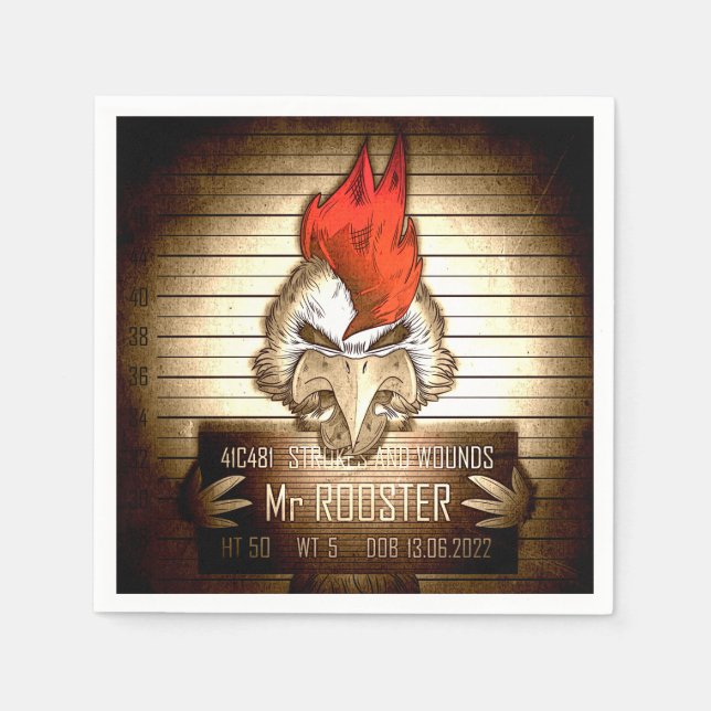 Papiertuch Mr. Rooster Vintage Serviette (Vorderseite)