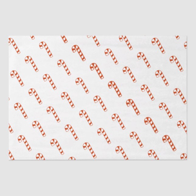 Papiertuch - rote, gestreifte Kanistöcke Seidenpapier (Vorderseite)