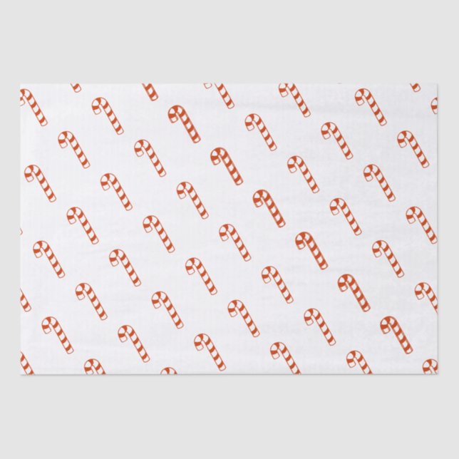 Papiertuch - rote, gestreifte Kanistöcke Seidenpapier (Vorderseite)