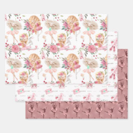 Papiertücher für Tänzer aus rosa Ballet Geschenkpapier Set