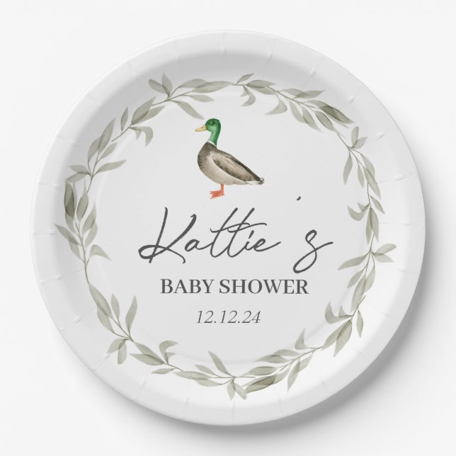 Papiertüte aus Entenpapier, mallarde Teller. Pappteller (Vorderseite)