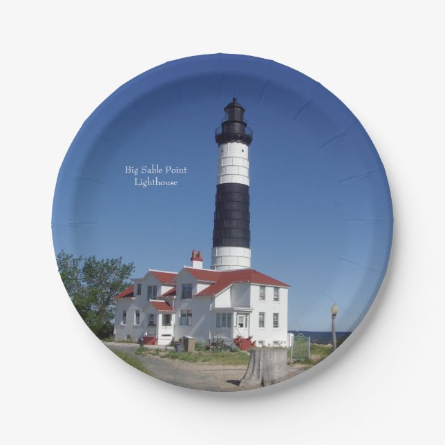 Papiertüte für große Sable Point Lighthouse Pappteller (Vorderseite)
