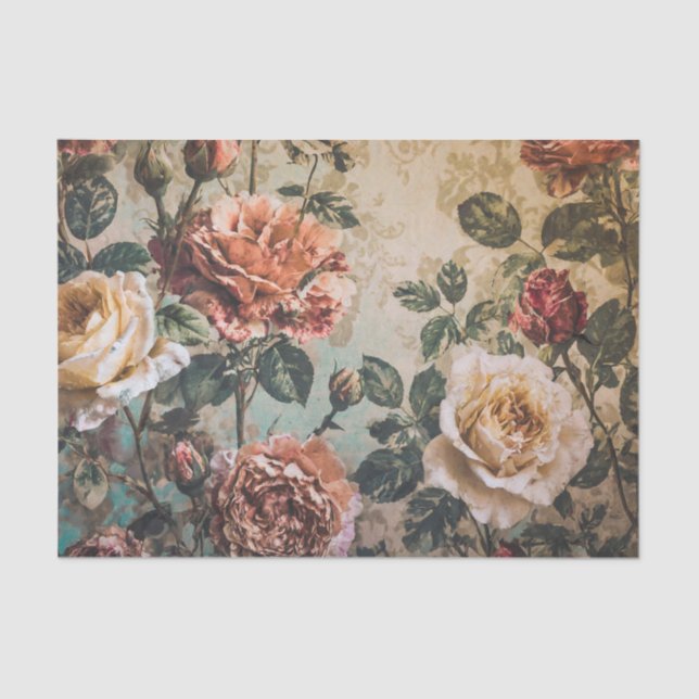 Papiertüte für rote und cremefarbene Rose Seidenpapier (Vorderseite)