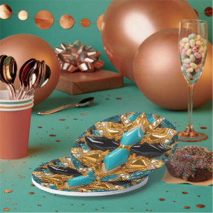 Papiertüte mit Bahamas Farbdesign Pappteller