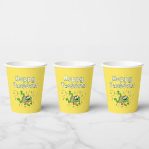 Papiertüten "Pessach-Frosch" 8 oz. Pappbecher