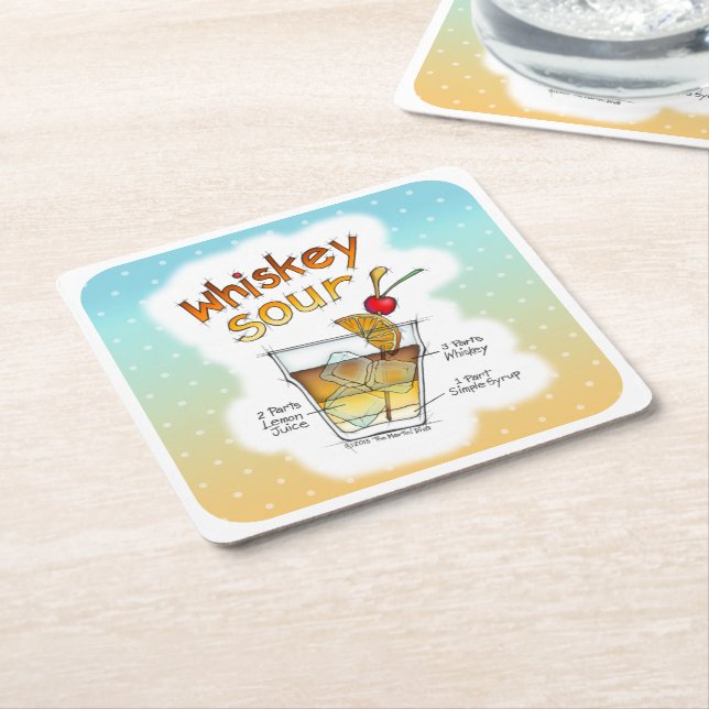 PAPIERUntersetzer - WHISKY-SAURE Rechteckiger Pappuntersetzer (angewinkelt)