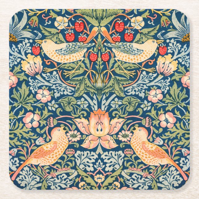 PAPIERUNTERSETZER : WILLIAM MORRIS, STRAWBERRY THI RECHTECKIGER PAPPUNTERSETZER (Vorderseite)