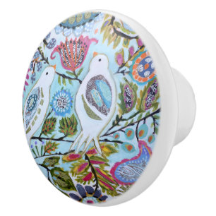 Papiervögel I Keramikknauf